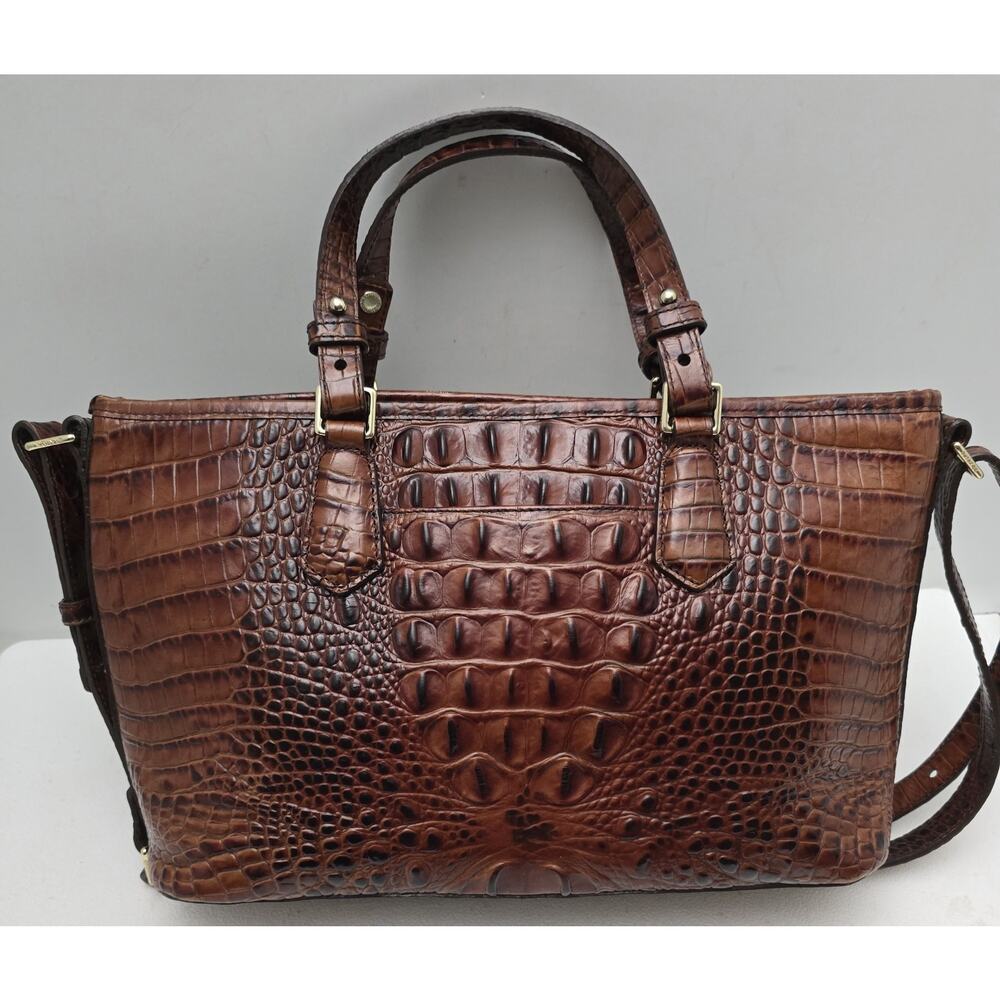 Brahmin Asher Satchel Pecan Melbourns Leather Tote Crossbody Bag Medium - Picture 5 of 16